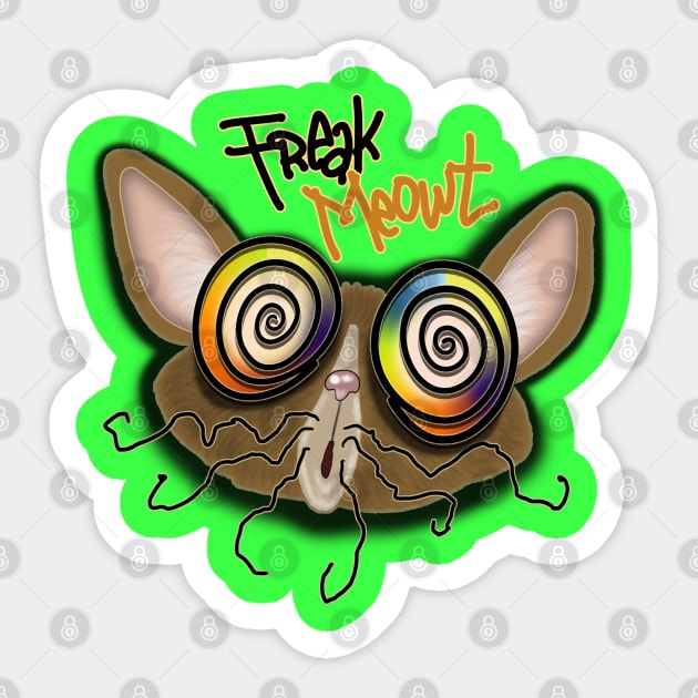 freak meowt Sticker by bobgoodallart